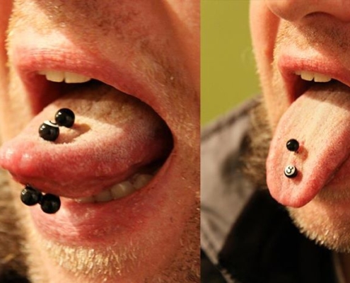 multible tongue piercing